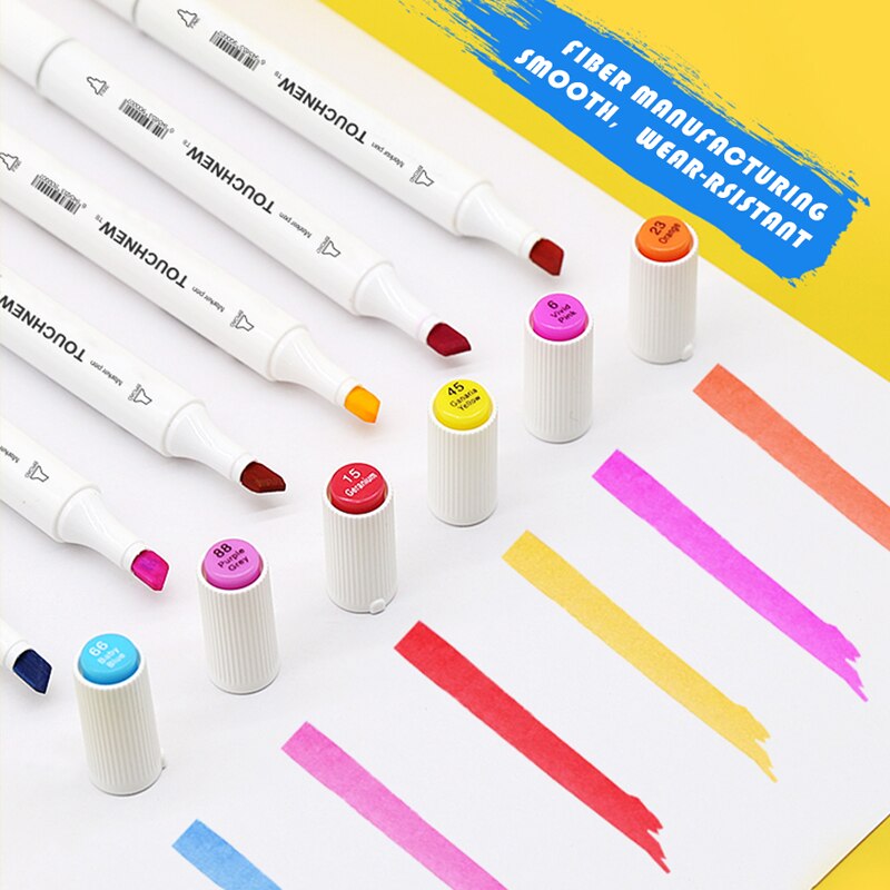 TOUCHNEW T8 30/40/60/80/168 Colors Markers Manga Drawing Markers Pen Alcohol Based Sketch Felt-Tip Twin Brush Pen Art Supplies