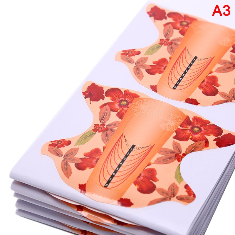 100Pcs Nail Form Acryl Nagels Uv Gel Nagel Guide Vorm Zelfklevende Sticker: A3