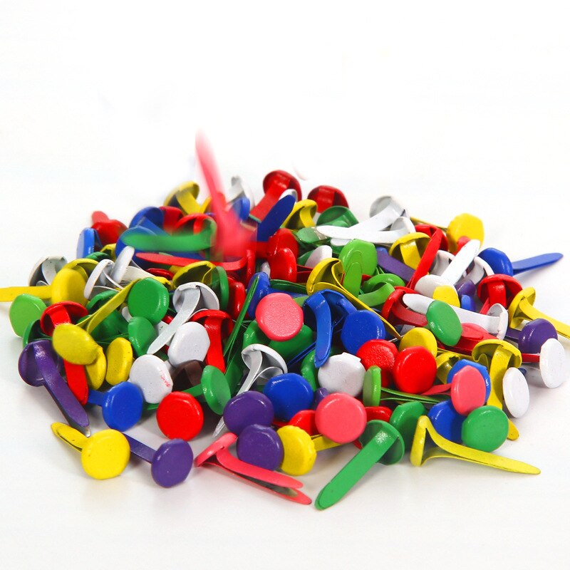 100Pc Ronde Metalen Brads Scrapbooking Decoratieve Kinderen Handgemaakte Diy Materialen Versiering Sluiting Sieraden Craft Accessoires: Colours