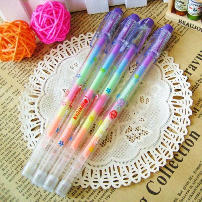 6 farve  in 1 gel penne til kontorstuderende blæk pen kridt pen xmas  du55
