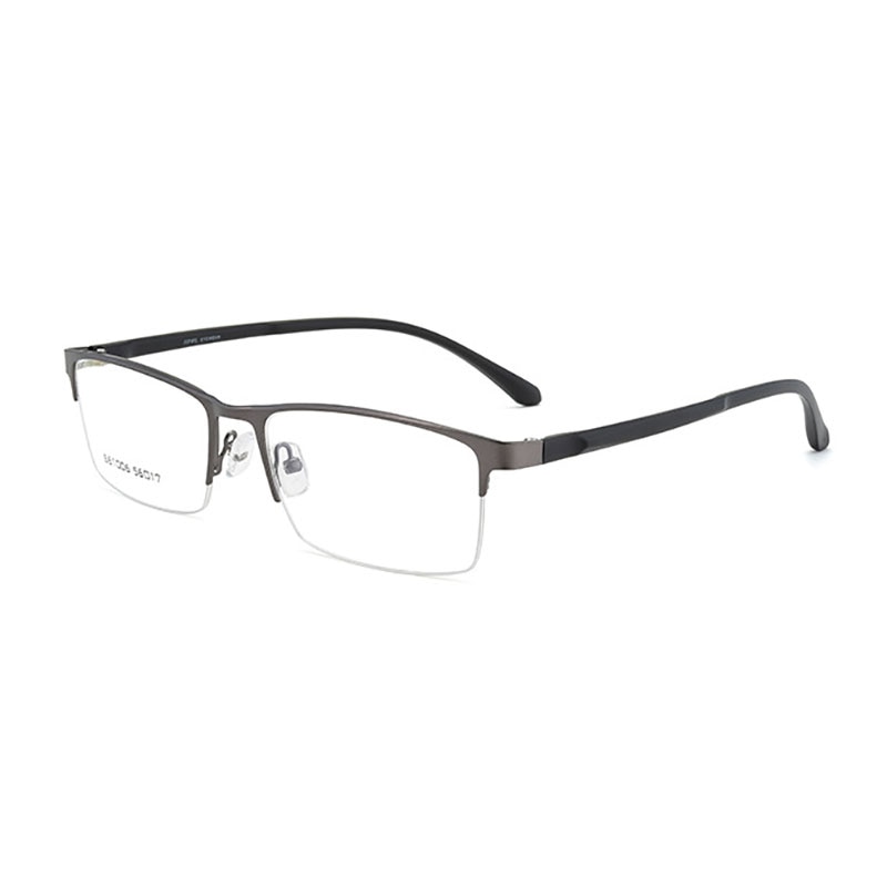 Alloy Frame Glasses Half Rim Eye Glasses Men Style Rectangle Spectacles Optical Glasses and Shortsighted Eyeglasses