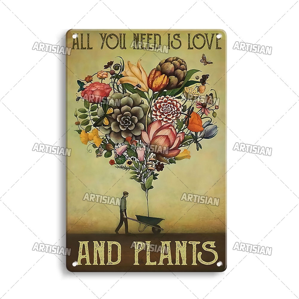 Artisian Tuin Metalen Poster Plant Tin Teken Meisje Decoratieve Plaque Wall Decor Garage Bar Pub Club Hotel Keuken Thuis Man cave: Bordeaux