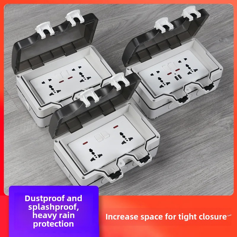 British Standard Outdoor Waterproof Socket Ip66 Anti-rain Charging Plug European Standard German Regulation Waterproof Box