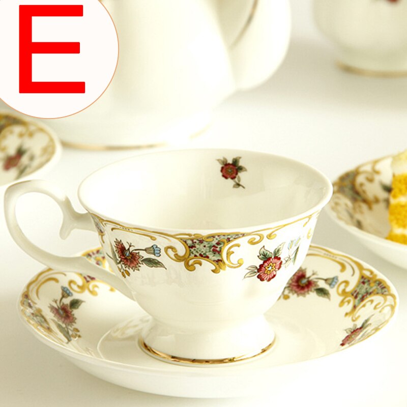 Kaffekopp sett ettermiddagste sett keramisk britisk rød te kopp underkop hjem sett utsøkt bein kina retro tekopp sett
