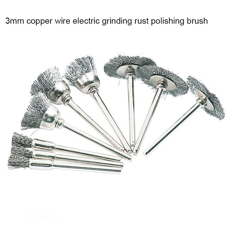 45/20 Uds cepillo de latón alambre de acero ruedas cepillos taladro pulido rotativo de herramientas Dremel herramientas rotativas de Metal de cepillo