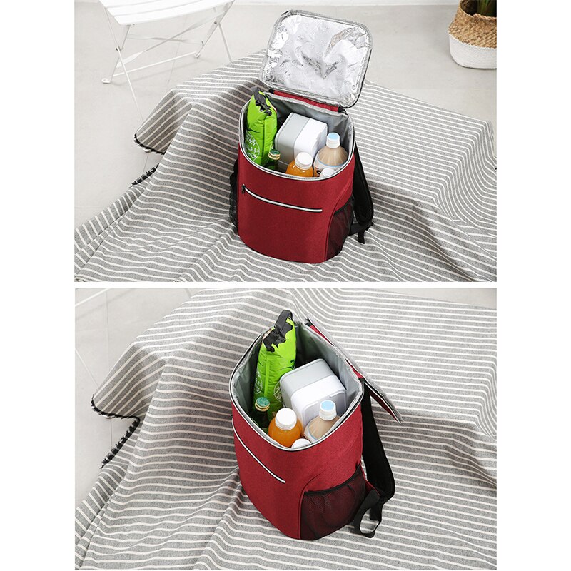 Effen Kleur Grote Capaciteit Waterdichte Reistas Portable Duurzaam Picknick Rugzak Voor Outdoor Sport Wandelen 28x20x38CM