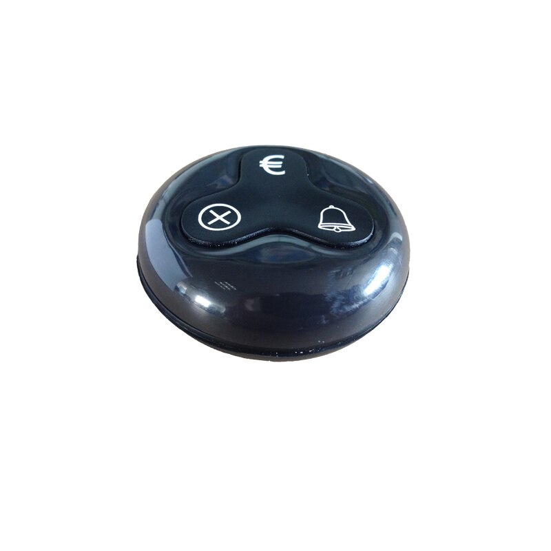 5 Stks/pak Draadloze Belknop Zender Met 3-Key Euro Icoon Voor Restaurant Service Apparatuur: black-black