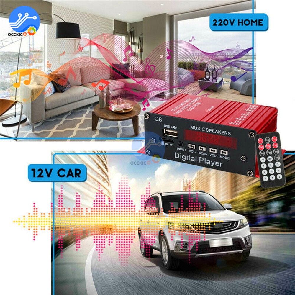 Diy Kit 12V Luidsprekers In De Auto Audio Bluetooth Versterker 220V Geluid Apparatuur Thuis Muziek Amplificador Hifi Home stereo