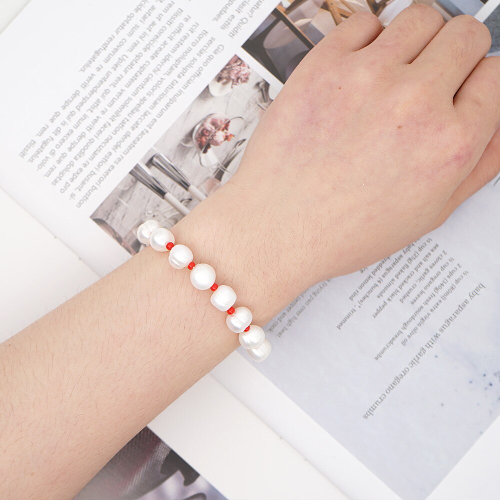 Go2 boho armbanden met echte parels, damesarmband, natuurlijke verse parelketting, boho zomersieraden, handgemaakte pulseras voor haar