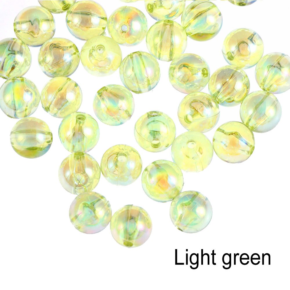 50pcs 8mm Colorful DIY Beads Round Acrylic Handmade Beads with Hole for Craft Making DIY Bracelet Necklace: light green