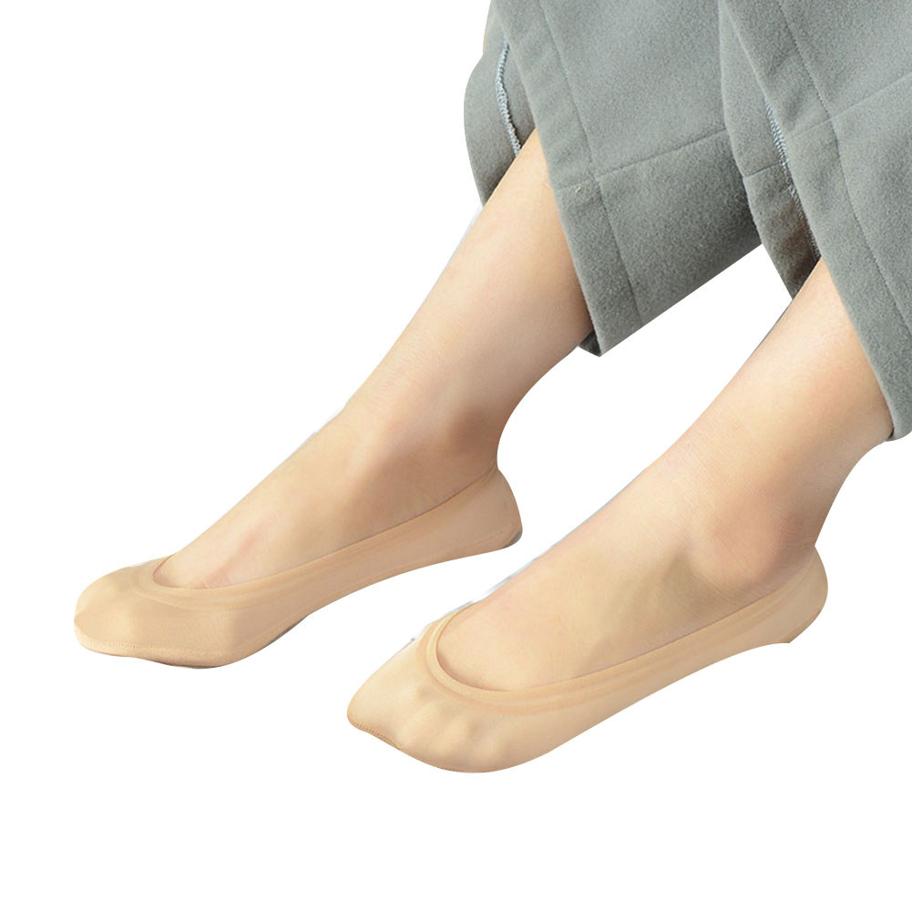 Sommer ultra tynde sokke hjemmesko til kvinder low cut ensfarvet usynlig træningssko ballerina footsies bløde bådstrømper strømper: Mørk hud