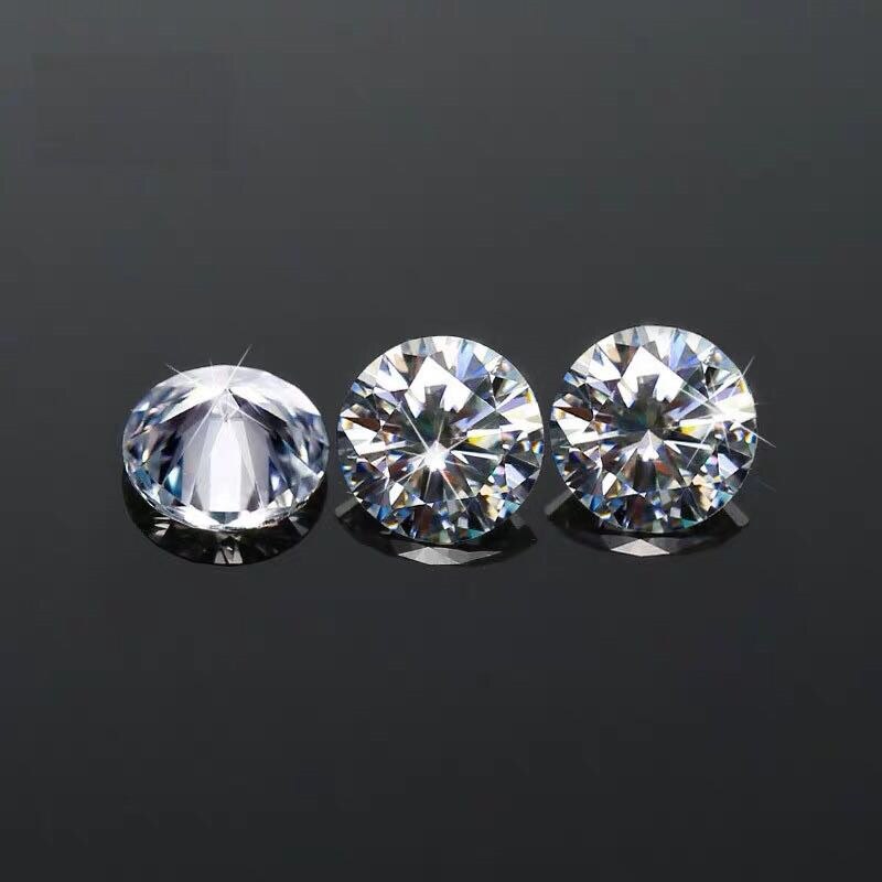 Losse Moissanite 1CT 6.5 Mm D Kleur Vvs Uitstekende Ronde Cut Lab Diamond Test Geslaagd Met Certificaat Voor Sieraden Maken