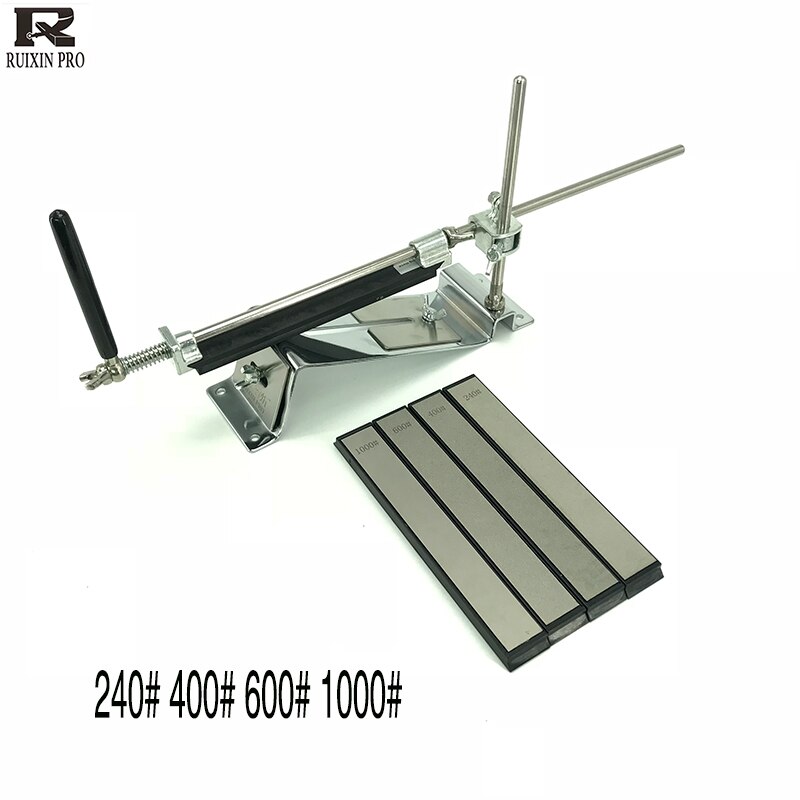RUIXIN Pro fessional Kitchen Knife Sharpener Whetstone Updated Multifunction Fixed Angle Edge Honing Tools Sharpening System: 4J