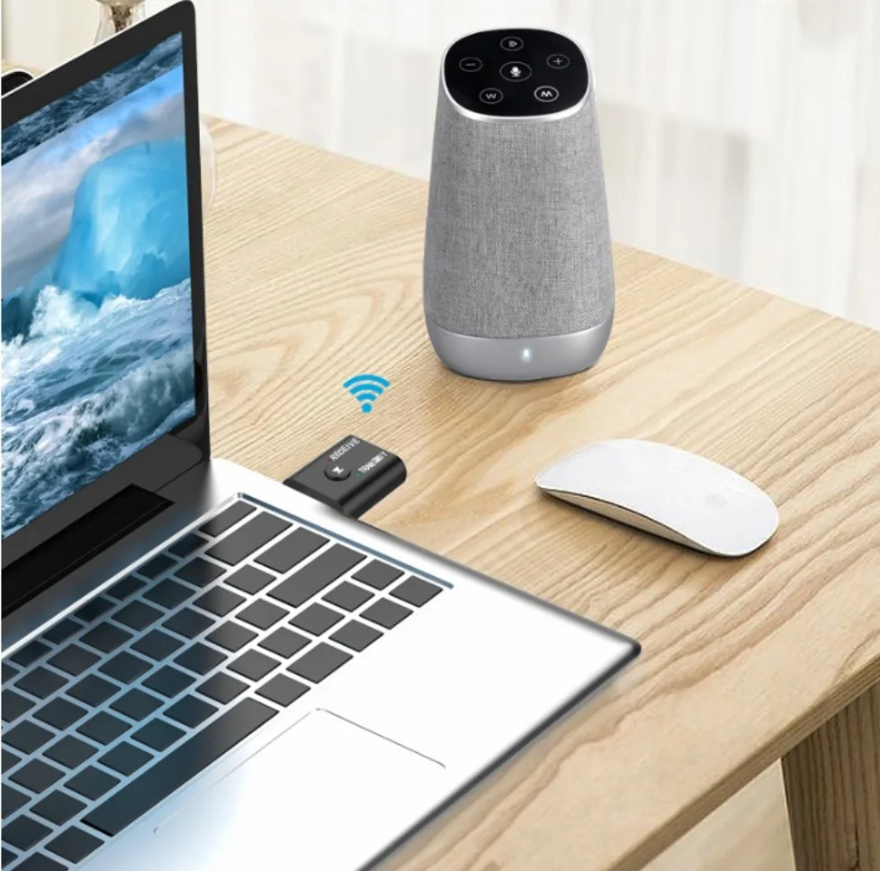 Bluetooth 5.0 2 in1 nadajnik-odbiornik konwerter samochodowy bezprzewodowy adapter audio USB 3,5 mm Aux do telewizora/domowego stereo/samochodu/słuchawek/PC