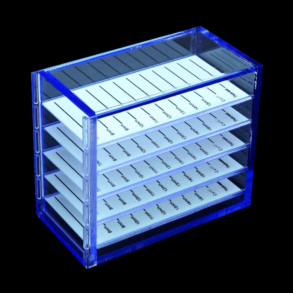 GLAMLASH false eyelash extension display stand acrylic 5 Layers Pallet Lash display Holder eyelashes Storage Box container: Blue