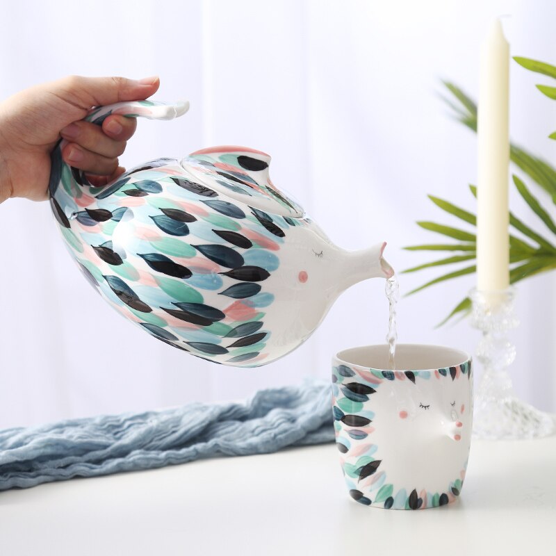Bedste 3d fisk form keramiske tekande sæt krus dobbelt væg porcelæn dessert tallerken morgenmad sæt kop fødselsdag par samling