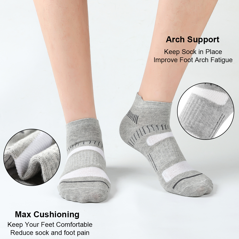 Calzini alla caviglia da uomo estivi 10 paia di calzini sportivi casuale traspiranti imbottiti atletici in cotone di alta qualità calzini corti maschili taglia 38-48