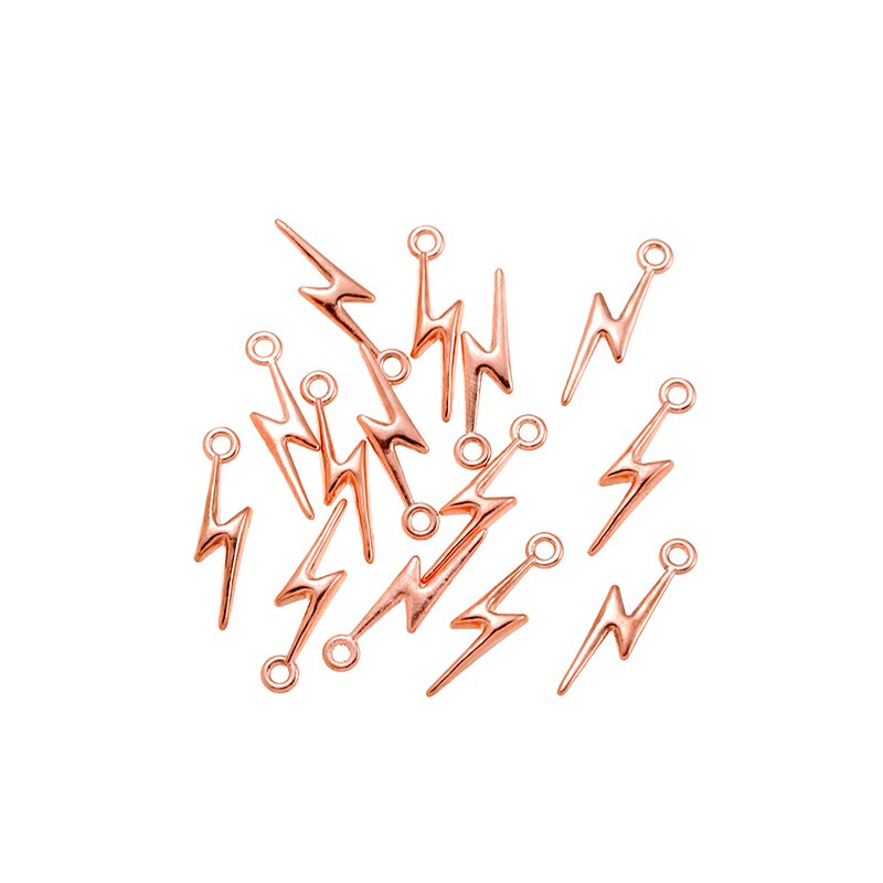 YuenZ 40 stücke Neue Produkt Antike silber farbe Blitz Reize Anhänger Schmuck Metall Legierung Schmuck Kennzeichnung 20*5mm l108: Rose Gold Farbe