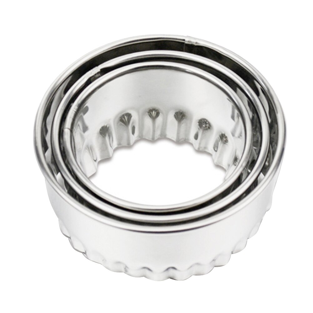 3pcs Stainless Steel Dumpling Wrapper Mold Baking Kitchen Cookie Doughnut Muffin Scone Sandwich Bread Crust Cutter tools