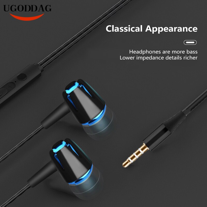 3,5mm verdrahtet Kopfhörer Mit Subwoofer Earbuds Verstellbaren Volumen Kopfhörer Musik Sport Spielen Headset Mit mic Für Xiaomi IPhone