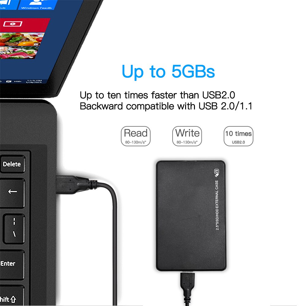 2.5 Inch Hdd Ssd Case Sata Naar Usb 3.0 Adapter Gratis 5 Gbps Box Harde Schijf Behuizing Ondersteuning 2Tb hdd Schijf Voor Windows Mac Os