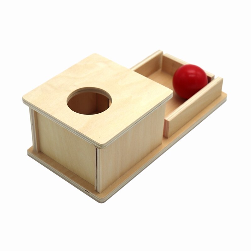 Wood Educational Toy Object Permanence Box with Tray