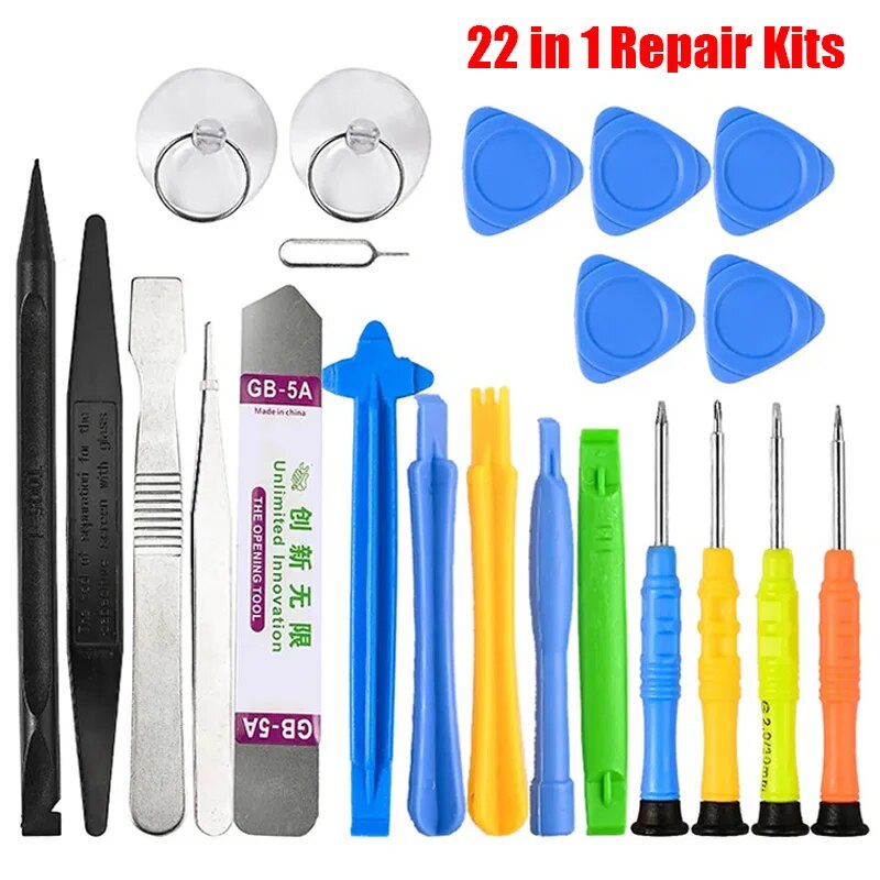 22 in 1 Mobile Phone Repair Tools Disassemble Repair Kit for iPhone Screwdriver Combination Skid Multi Function Disassembly Set: Linen