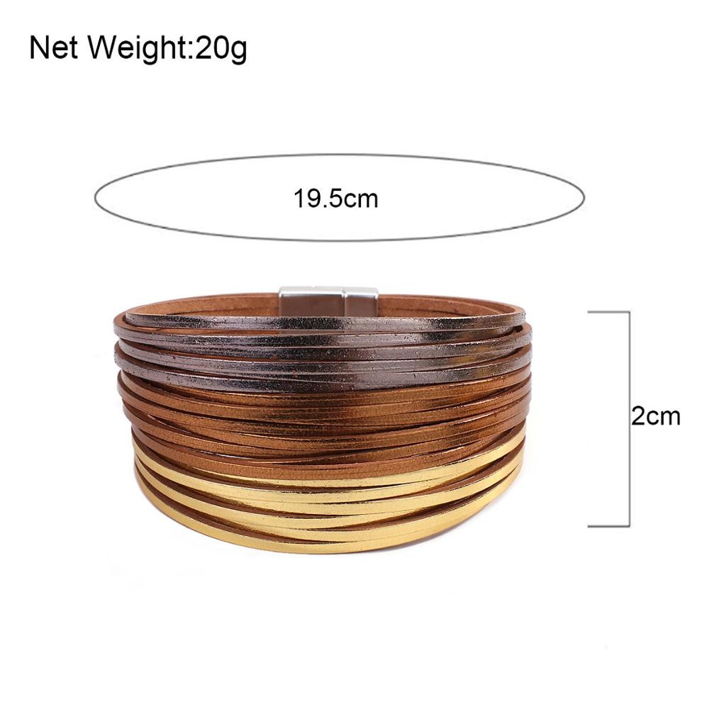 Amorcome – Bracelet en cuir mince multicolore, bandes multiples, large, bijoux de fête à la , Bracelets pour femme