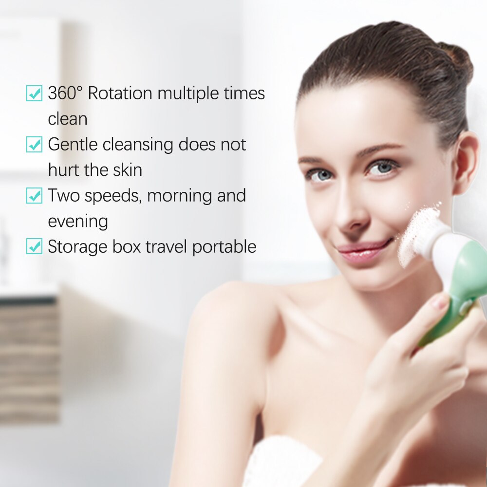 Limpiador de cara giratorio TOUCHBeauty con 3 cabezales de repuesto, dos velocidades de funcionamiento cepillo de limpieza Facial TB-0525A