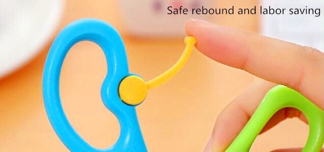 children's elastic labor-saving plastic safety round head scissors student paper cutting