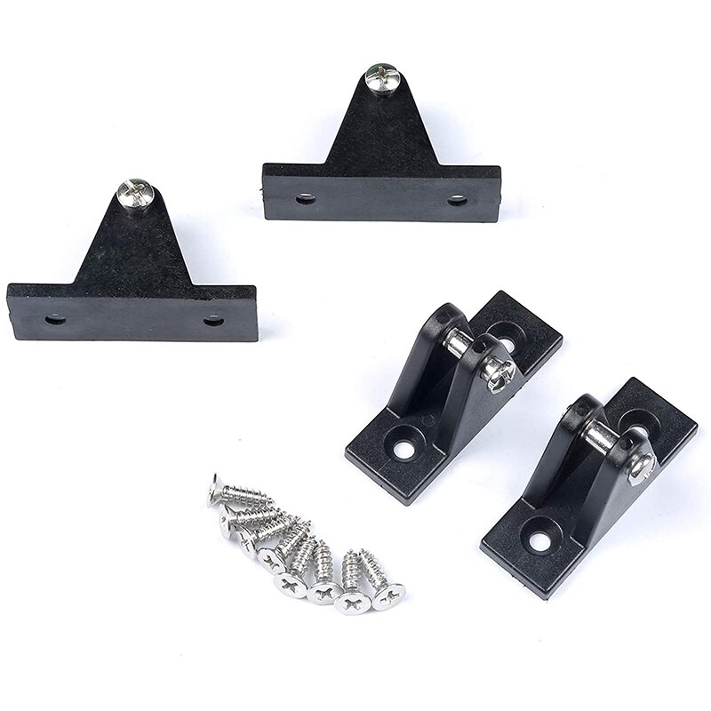 4 paquets bateau Bimini pont supérieur charnières montage plat Nylon noir avec vis Bimini couvercle de bateau supérieur raccord