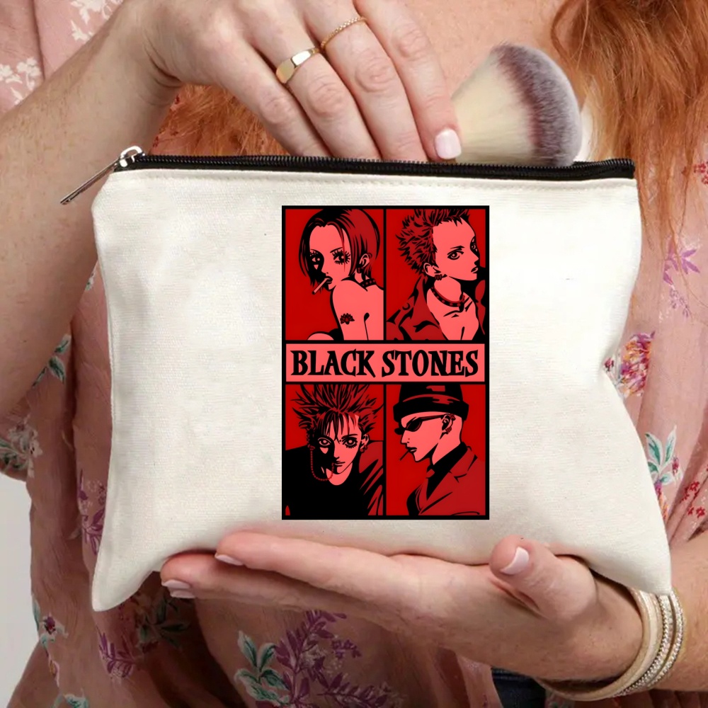 Black Stones NANA Osaki Japanese Anime Tote Set - Women's Spacious Shoulder Bag with Easy Access & Matching Clutch Pouch