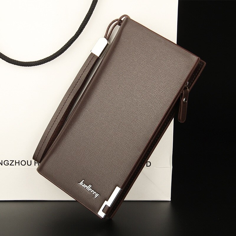 Baellerry Wallets Clutch Male Wallet Men Wristlet Men Clutch Bags Coin Purse Men&#39;s Wallet Leather Male Purse portemonnee