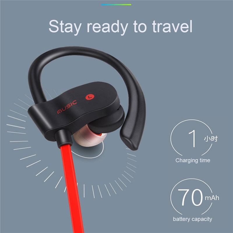 kabellos Bluetooth Kopfhörer Sport Earbuds Stereo Headset Mit Mic OhrbüGel Ohr-Haken Kopfhörer Freihändiger Ohrhörer Für Smartphones