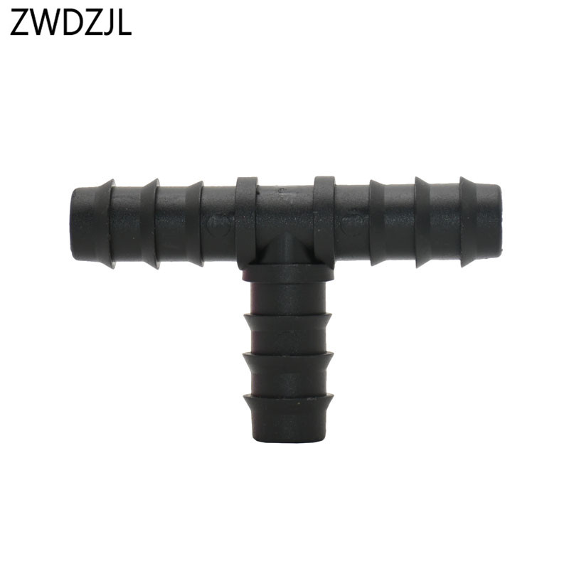 Divisor de agua en T para riego de jardín, Conector de 3 vías con púas, adaptador de agua de 3 anillos, 1/2 ", 16mm, 6 uds.