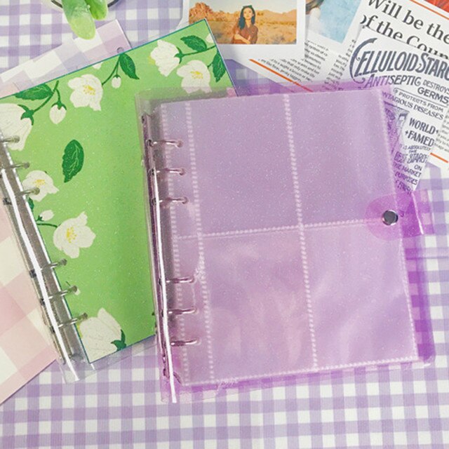 Album Photo avec 200 pochettes, 3/5 pouces, classeur, Films Photos, couverture scintillante, pochette transparente, protection, décoration de la maison: 3inch Purple