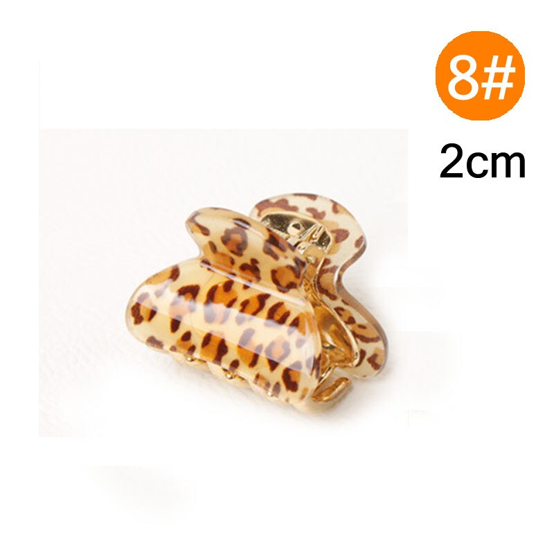 Store små plastik arcylic leopard hår kløer til kvinder hårspænder piger hårnåle klør klemme banan hår værktøj: 2cm let kaffe