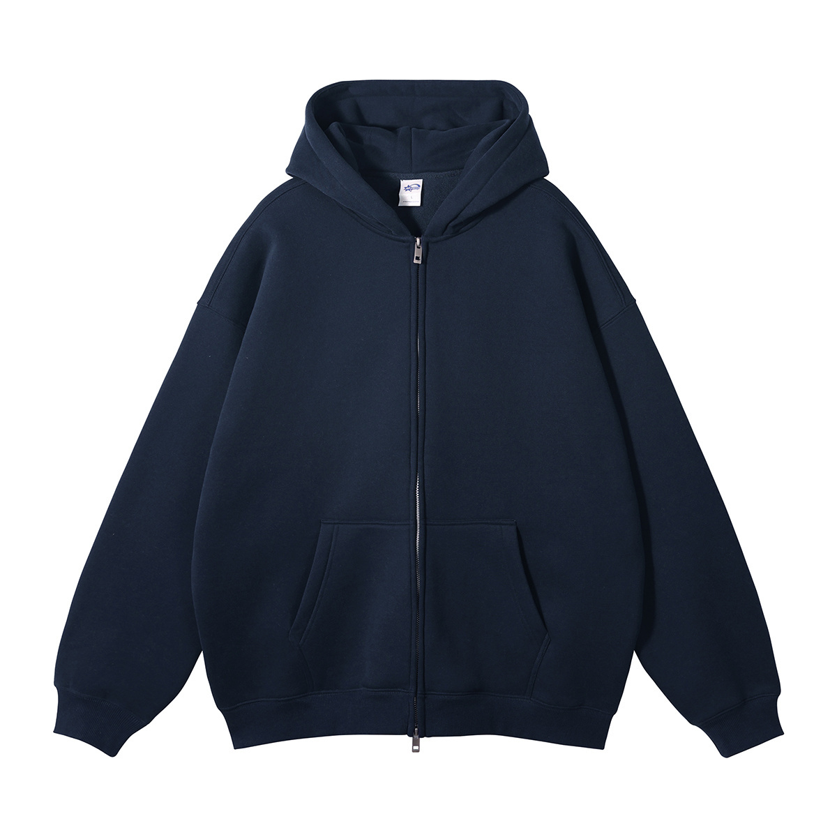 Fleece vest met dubbele ritssluiting en capuchon