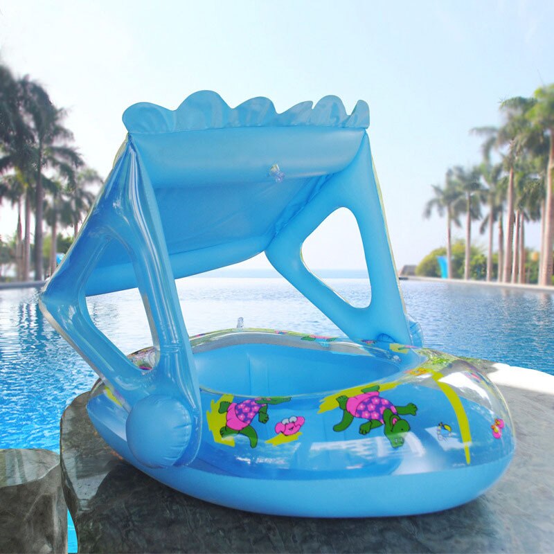 Inflatable Swimming Ring Toddler Training Baby Swimming Ring Child Swimming Pool Water Seat With Canopy