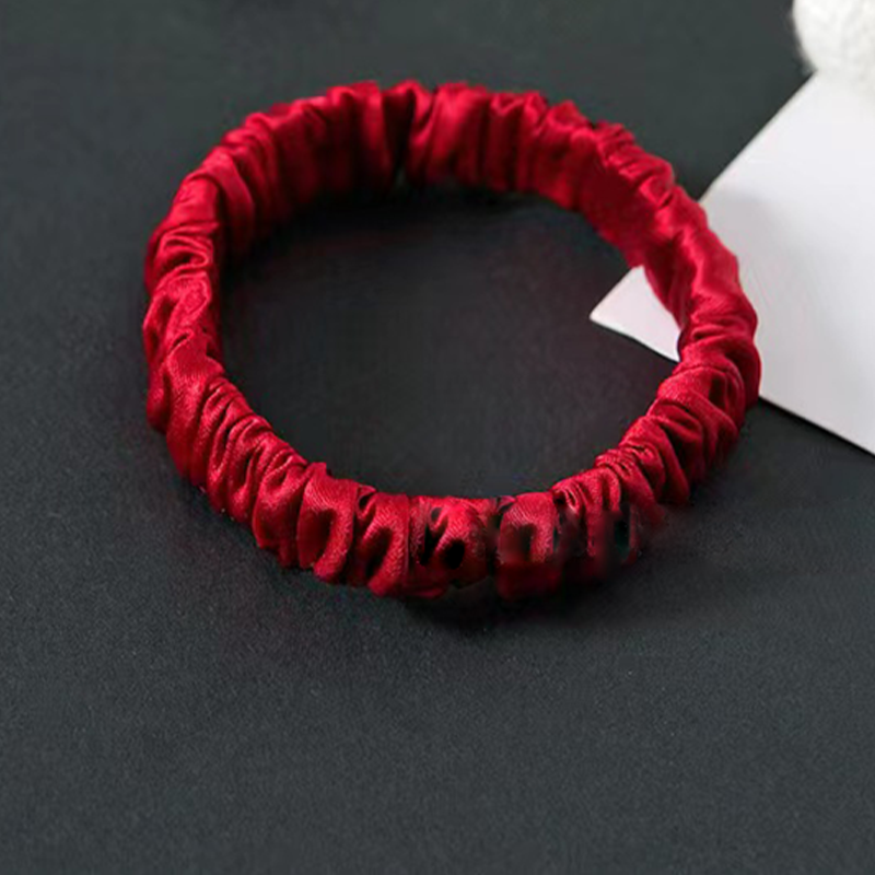Silk Women's Hair Scrunchie Hairband 1cm wide Elastic Band Ponytail Holder Hair Accessories: MULTI