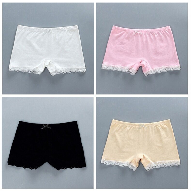 5 pz/lotto ragazze estate pizzo intimo pantaloncini di sicurezza cotone traspirante pantaloni corti adolescente abbigliamento per bambini