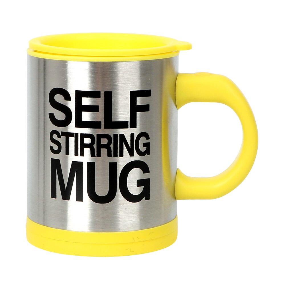 400ml automatische zelfroerende mok elektrische luie dubbel geïsoleerde slimme beker roestvrijstalen thermische beker koffiemelkmengbeker: Geel