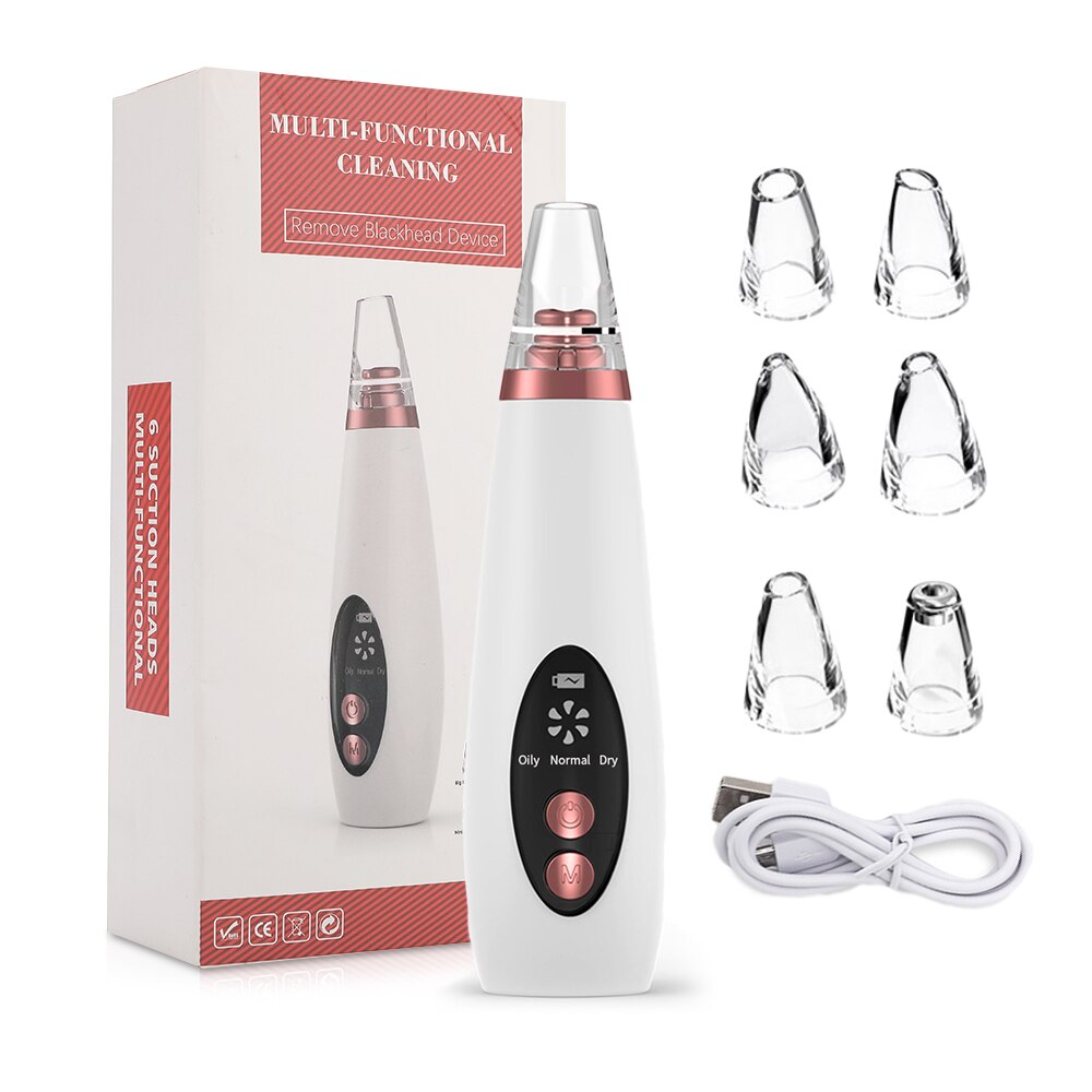 Extracteur de points noirs, aiguilles, nettoyage en profondeur du nez, épurateur de pores du visage, nettoyeur d'acné, extracteur de boutons, outil d'aspiration sous vide,: Blackhead instrument