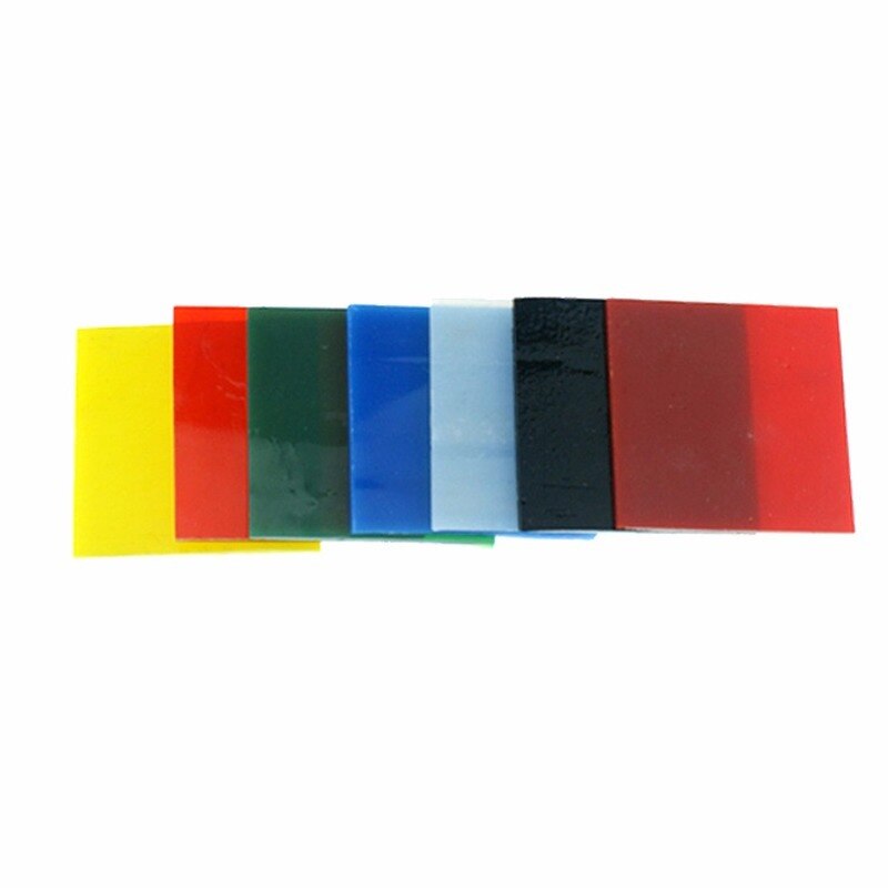 7 stk 7 farver glasmosaikfliser 5*5*0.3cm firkantede mosaiksten gør-det-selv-mosaikmateriale til kunsthåndværksfremstilling af mosaikfliser til børn/børn