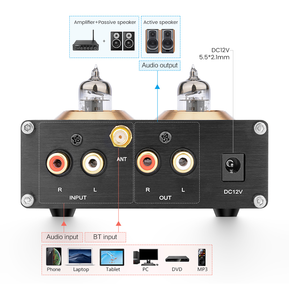 AIYIMA APTX Bluetooth 5.0 Tube Voorversterker 6J1 Vacuum Tube Amp Voorversterker DIY Stereo Thuis Power Pre Versterker Met Toonregeling