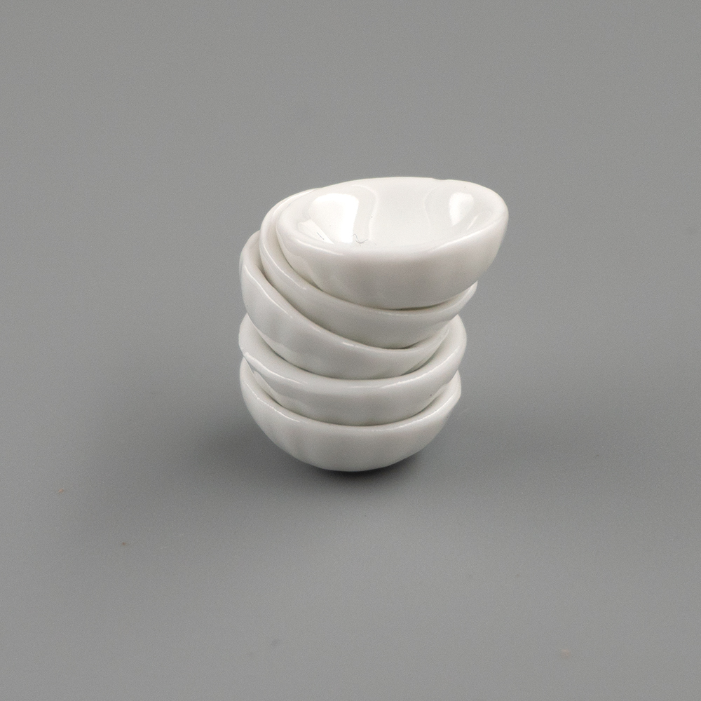 5Pcs 1/12 Puppenhaus Miniatur Zubehör Mini Keramik Schüssel Simulation Möbel Küche Lebensmittel Gericht Spielzeug für Puppe Haus Dekor