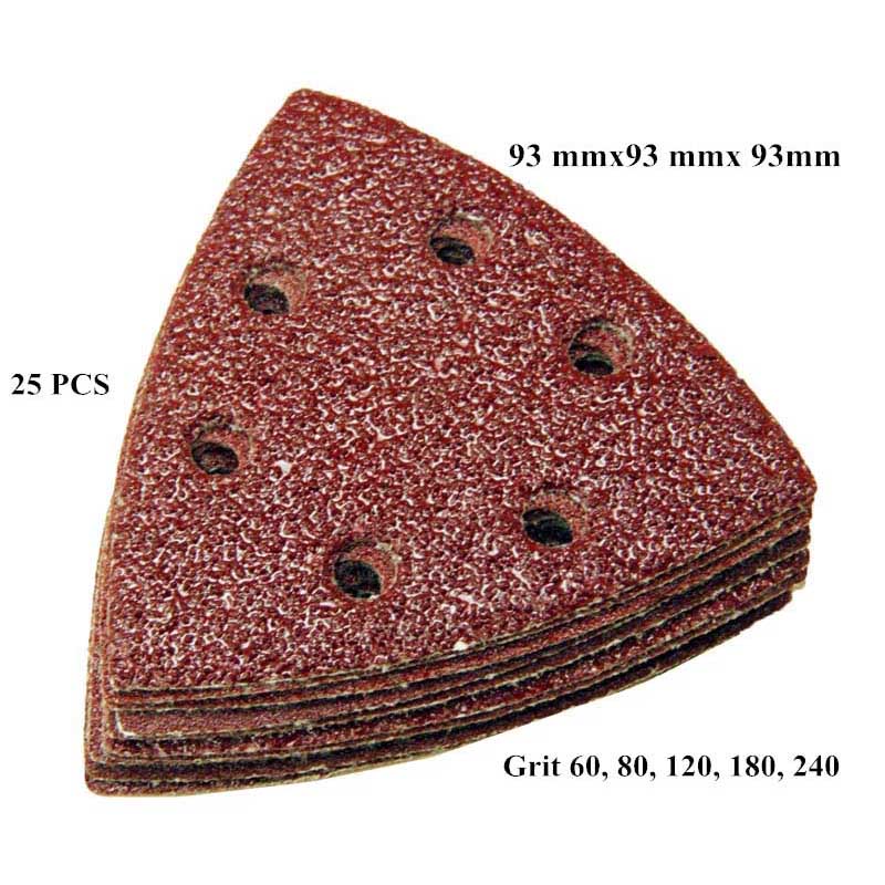 25pcs 93mm Delta Sander Sandpaper Hook & Loop Sanding Paper Abrasive Woodworking Tools with Grit 60 80 120 180 240