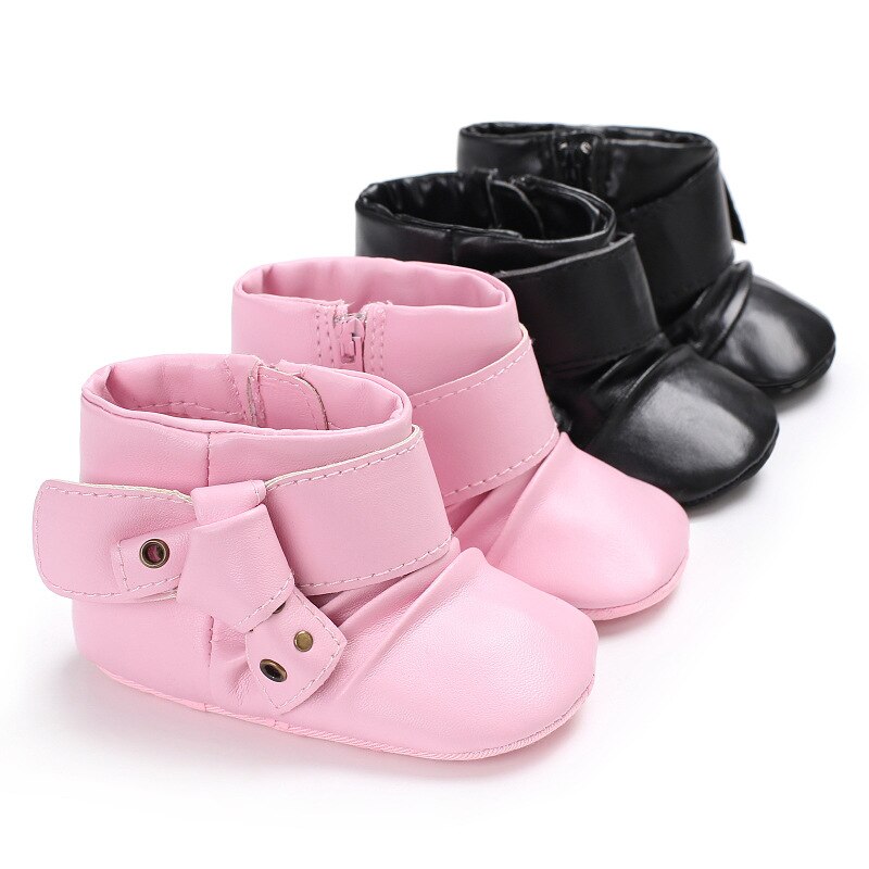 Inverno quente do bebê da menina sapatos de couro do plutônio rendas-up sapatos de pele macia prewalker andando da criança do bebê meninos sapatos botas de inverno para o bebê