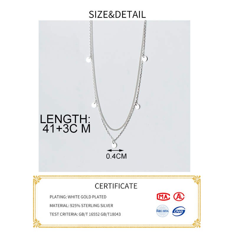 INZATT Real 925 Sterling Silver Geometry Round Choker Necklace For Women Wedding Party Fine Jewelry Accessories