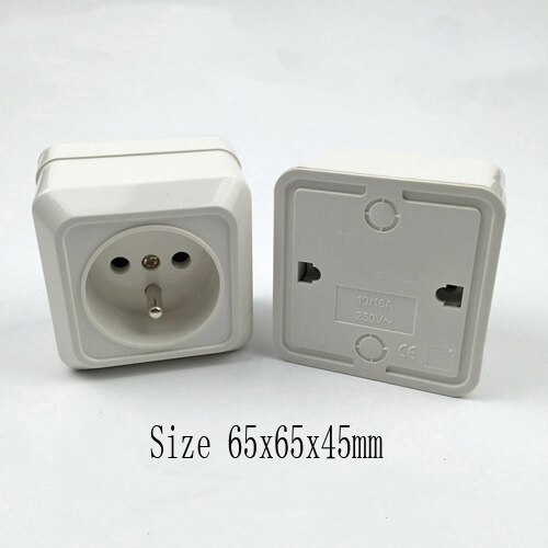 2x French Standard Wall Socket - 16A AC 250V Outlet - Residential Use: Default Title